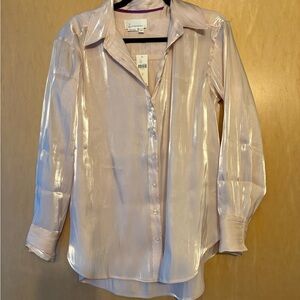 Anthropologie Shimmering/Iridescent champagne Button Down Shirt